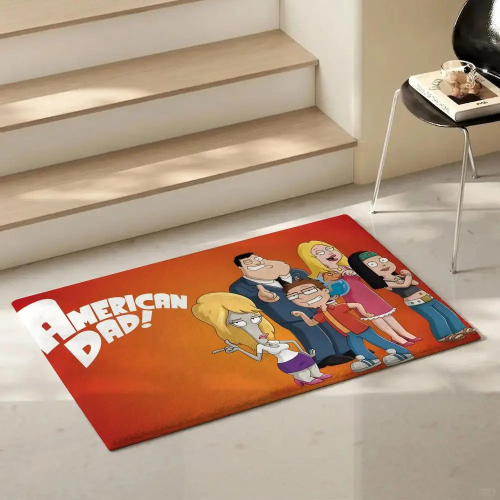 American Dad Cartoon Flannel Floor Mat – Non-Slip Indoor Rug Cartoon Floor Mat Axl
