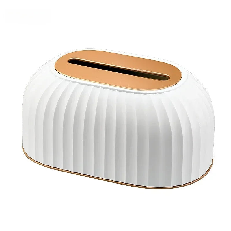 Auto Lift Desktop Tissue Box – Modern Plastic Napkin Holder Tissue Box Holder Axl White