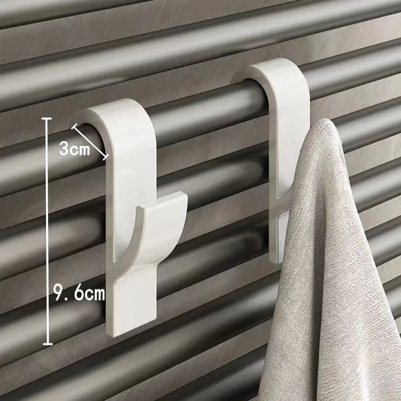 Radiator Hook Clips – Towel & Clothes Hanger for Heated Rails Radiator Hook Clips Axl white 2PC
