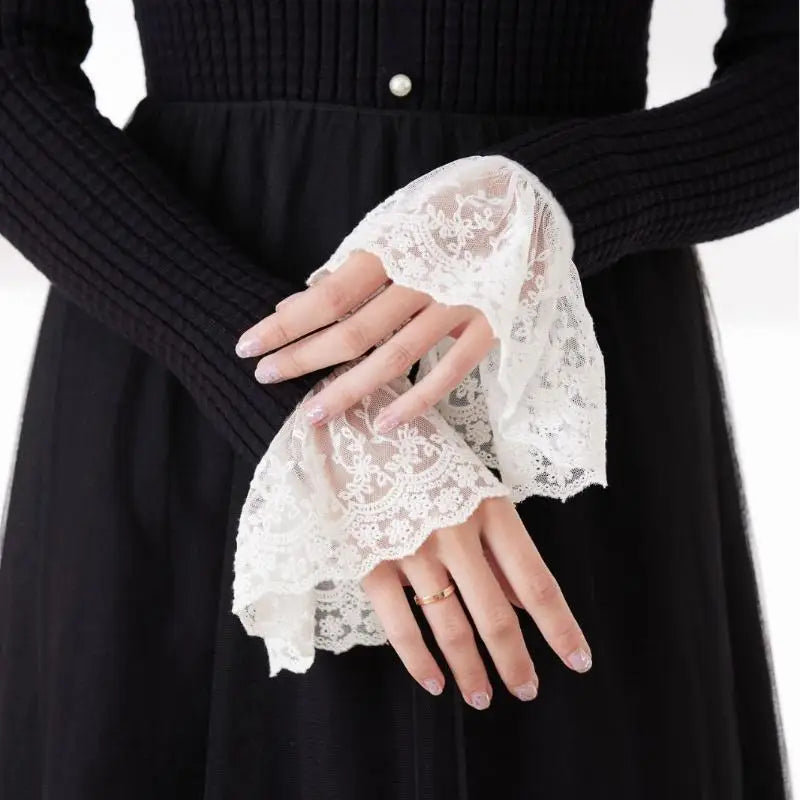 White Lace Detachable Cuffs – Fake Sleeves for Bridal & Costume Detachable Lace Cuffs Axl