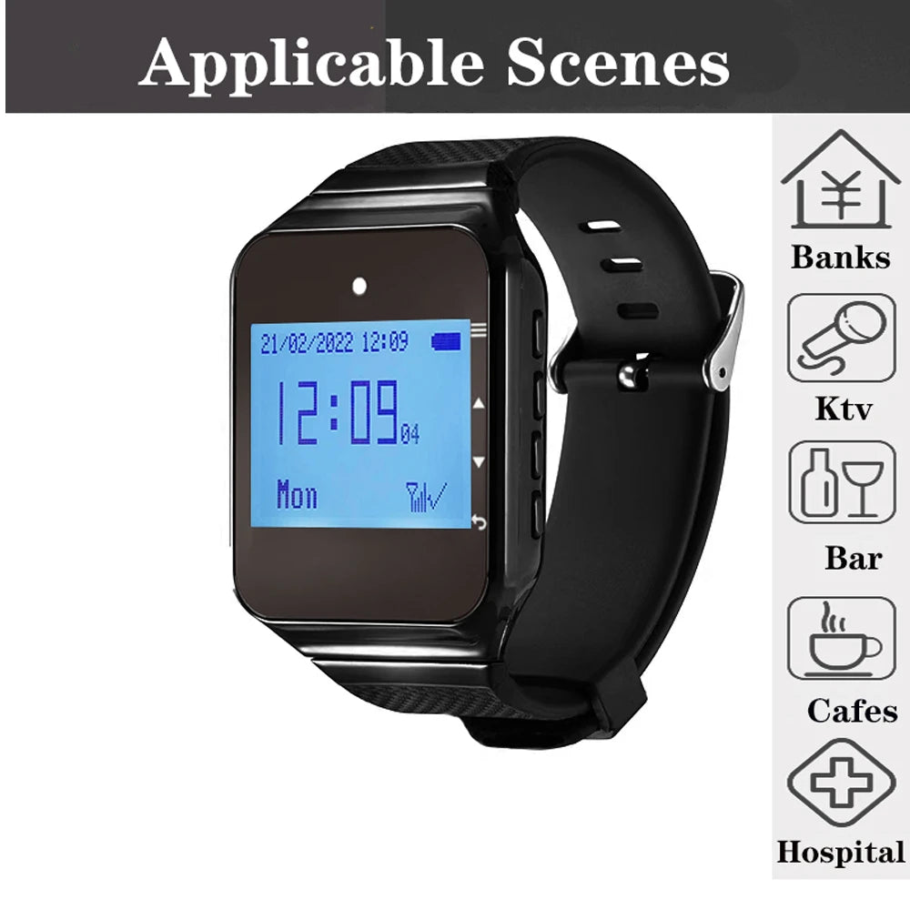 Wireless Waiter Calling System – Pager Watch & Call Button Wireless Pager System Axl
