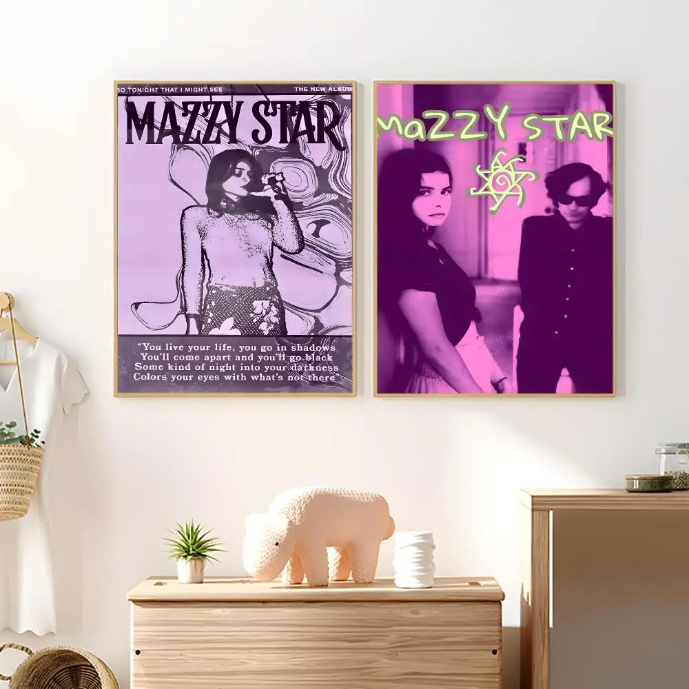 Mazzy Star Poster HD Waterproof PVC Wall Sticker | Music Décor Wall Art Sticker Axl