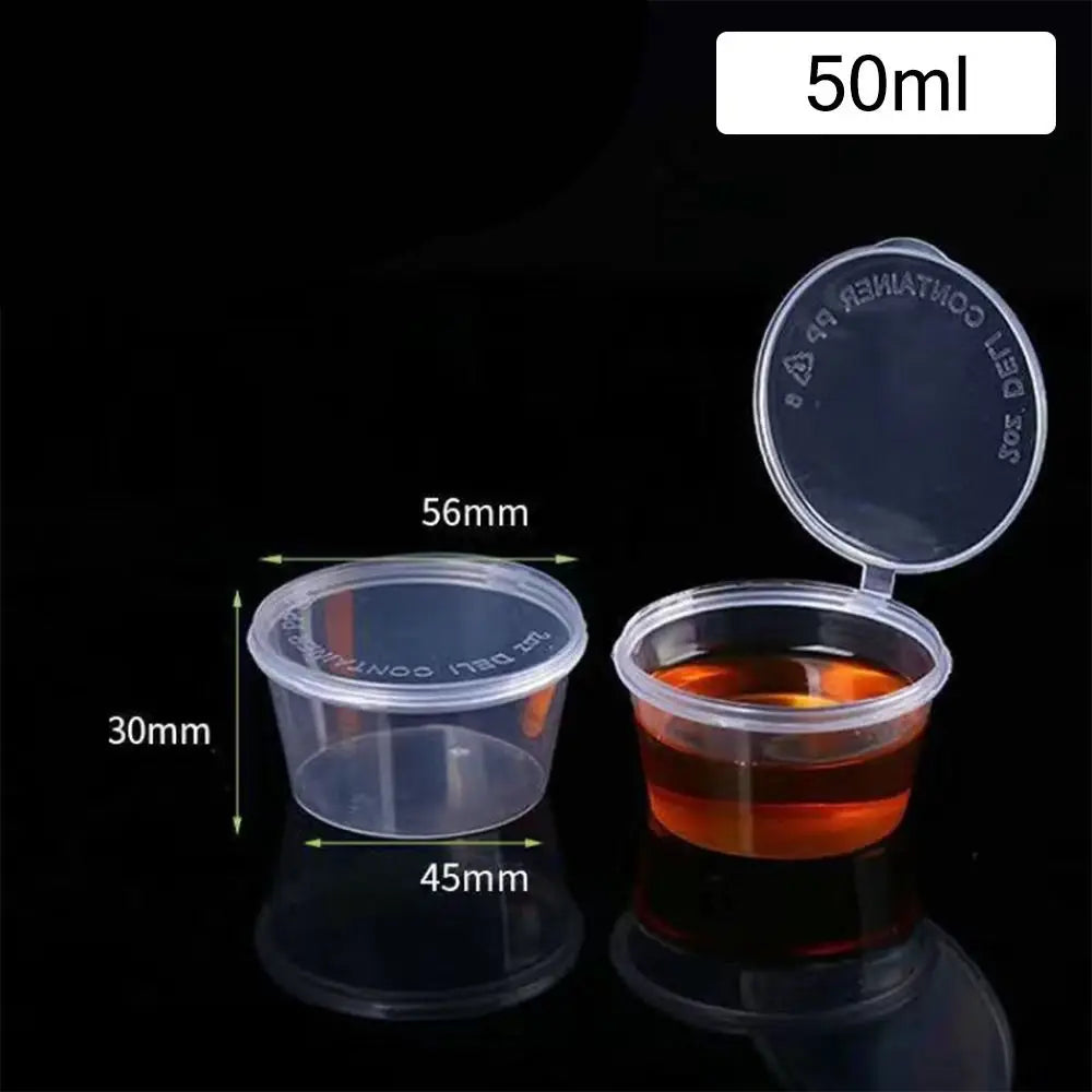 50-Pack Reusable Sauce Cups with Hinged Lids – Leak-Proof Food Storage Containers Axl 50ml style 2