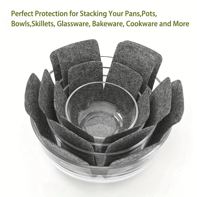 3-Pack Felt Pot & Pan Protector Divider Pads – Non-Scratch Mats Cookware Protector Pads Axl