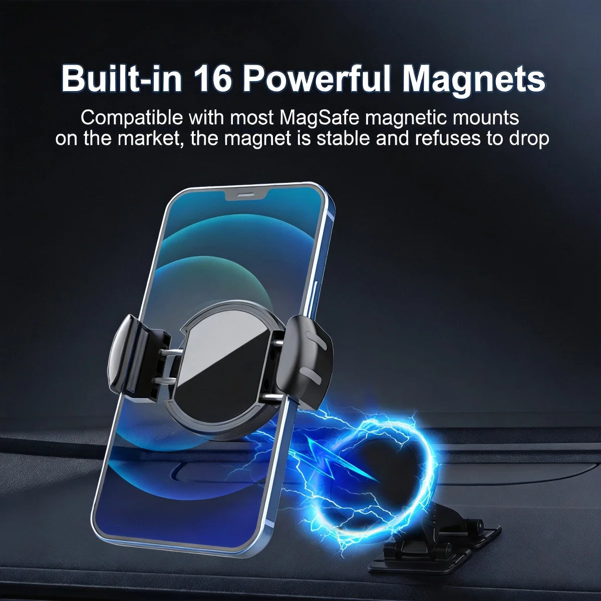 Magnetic Car Phone Holder – Universal Dashboard Mount iPhone & Android Car Phone Mount Axl