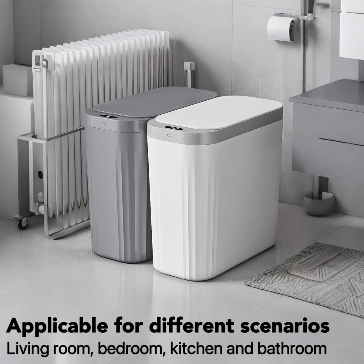 ONEKA Sensor Slim Trash Can – Touchless Auto-Open Wastebasket Sensor Trash Can Axl