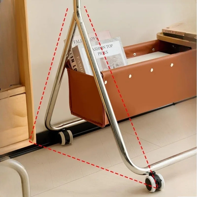Nordic TV Stand – Stainless Steel Storage Rack with Wheels TV Stand Axl