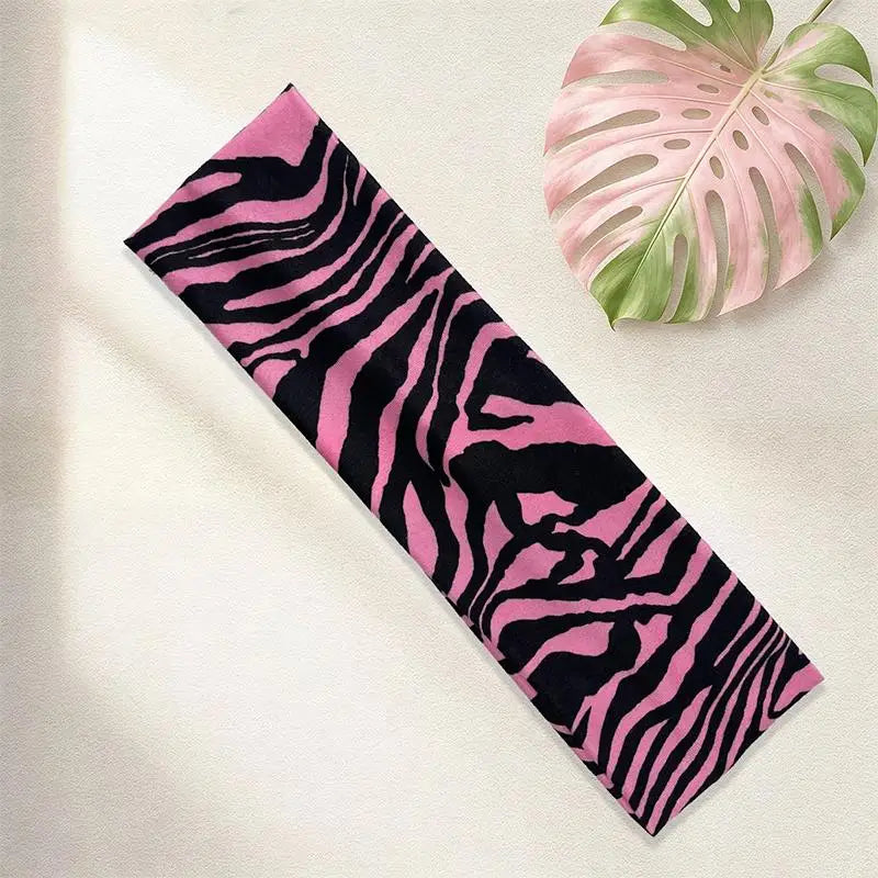 Women's Zebra Print Sports Hairband – Retro Animal Print Sports Hairband Axl rose purple