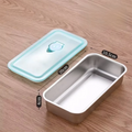 Stainless Steel Double Compartment Snack Container with Lid Snack Container Axl 1