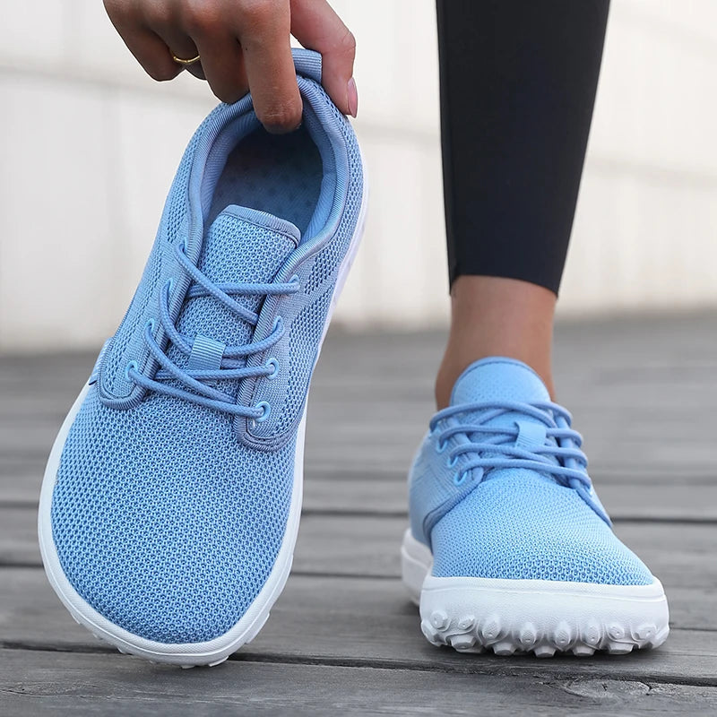 AZGB Wide Toe Barefoot Sneakers – Breathable Mesh Walking Shoes Walking Sneakers Axl