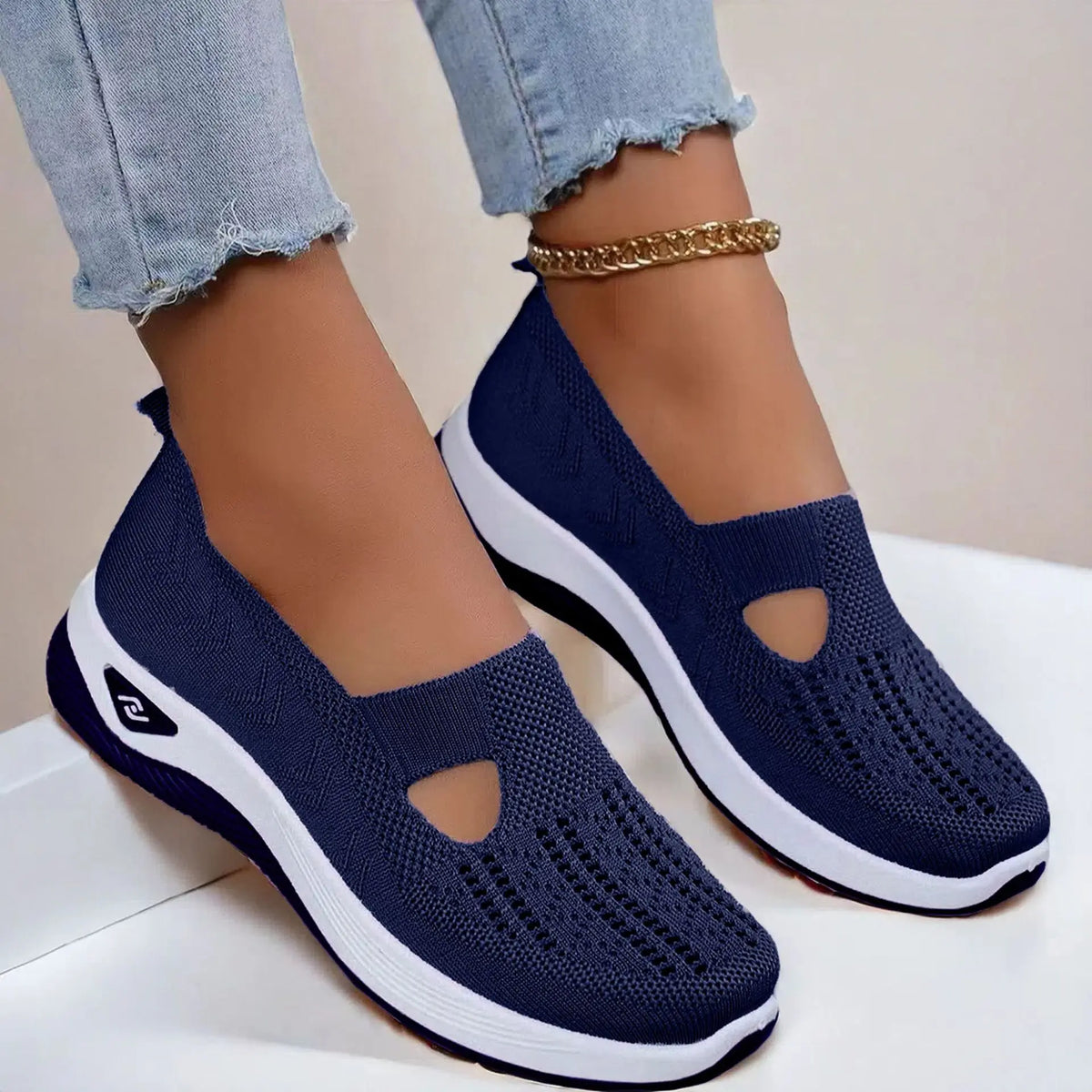 Women's Knitted Casual Sneakers – Lightweight Breathable Walking Shoes Women's Casual Sneakers Axl blue 40