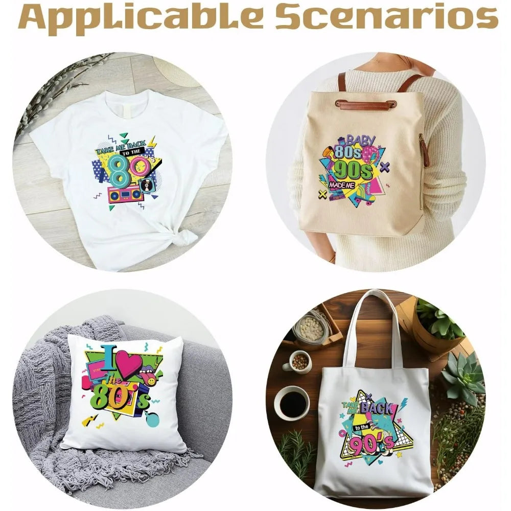 4-Pack 80s 90s Retro Iron-On Heat Transfer Stickers | DIY Tee Iron-On Transfer Patch Axl