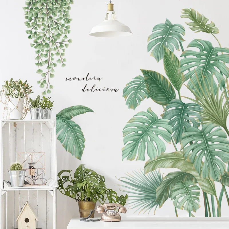 Monstera Leaf Wall Decal – Nordic Tropical Vinyl Sticker Vinyl Wall Decal Axl