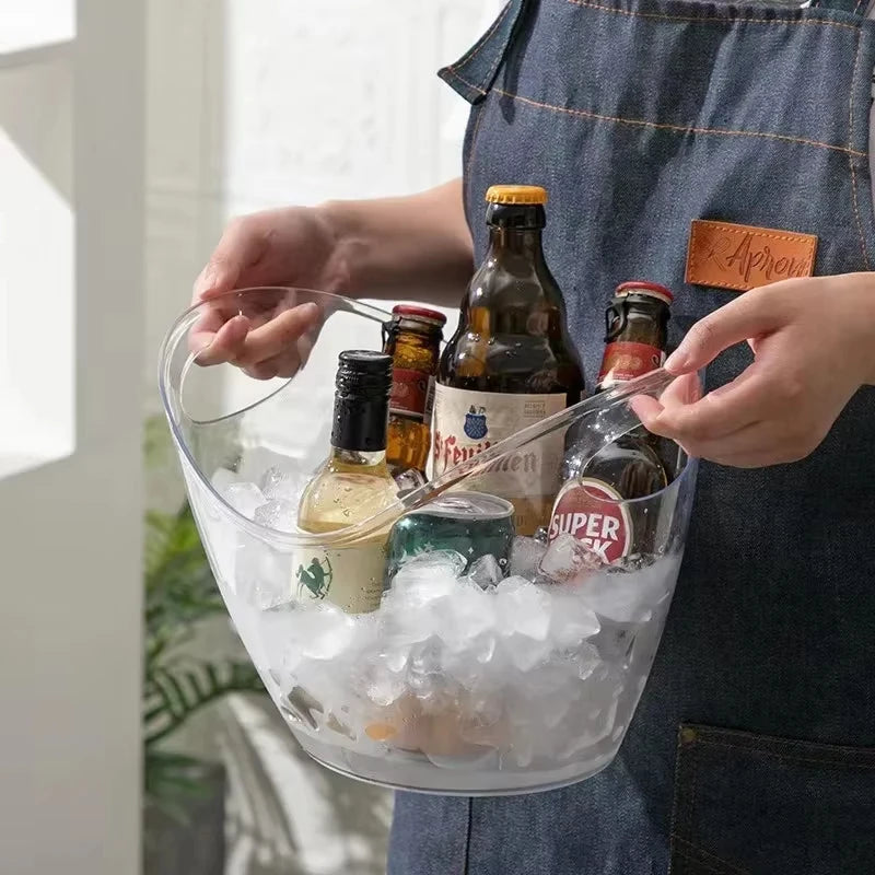 KEMORELA 4/8L Clear Ice Bucket with Handle – Wine & Beer Chiller Ice Bucket Axl
