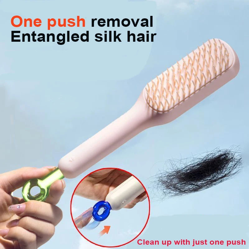 Telescopic & Hollow Hair Comb Set – Self-Cleaning 2-Piece Hair Comb Set Axl