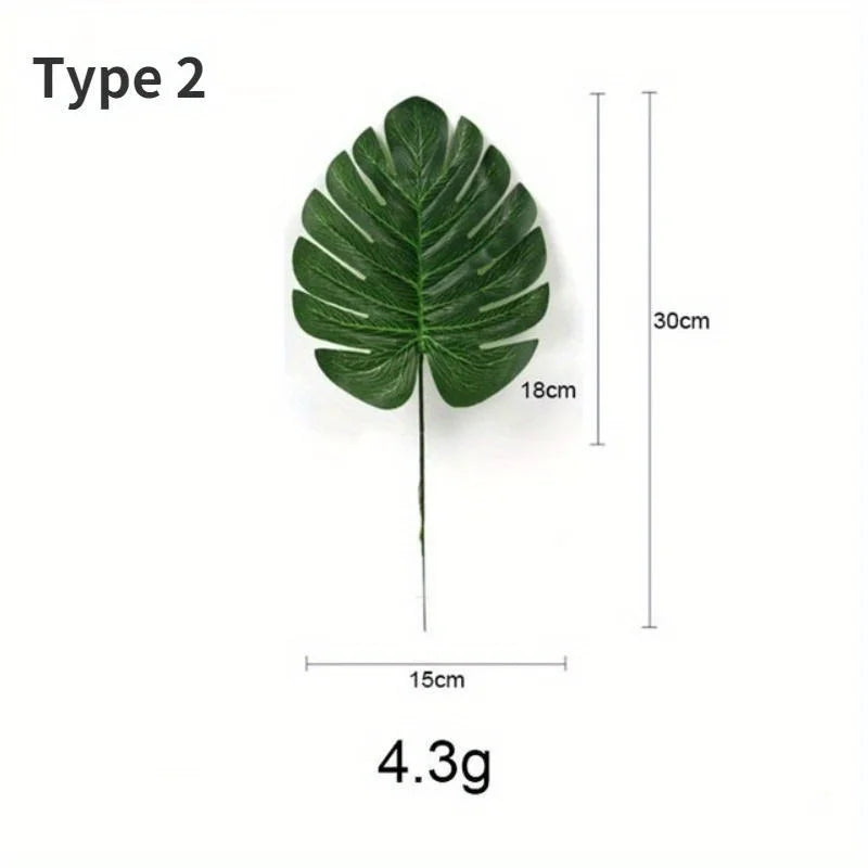 Artificial Tropical Palm & Monstera Leaves | Hawaiian Party Decor Artificial Tropical Leaves Axl Deep Pink