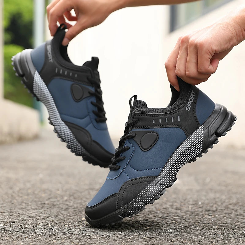 ZULIWAGN Men's Black Non-Slip Outdoor Sports Sneakers Men's Sports Sneakers Axl Black Blue 48