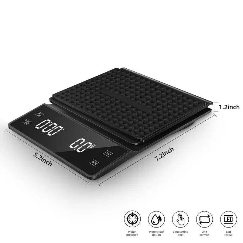 Digital Coffee Scale with Timer – 3kg/0.1g LCD Kitchen Scale Digital Kitchen Scale Axl