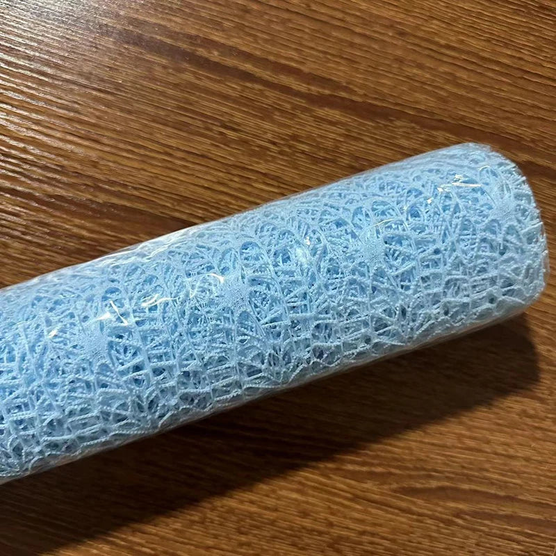 Floral Mesh Wrapping Paper Roll – Hollow Net Bouquet Wrap Bouquet Wrapping Paper Axl Light blue