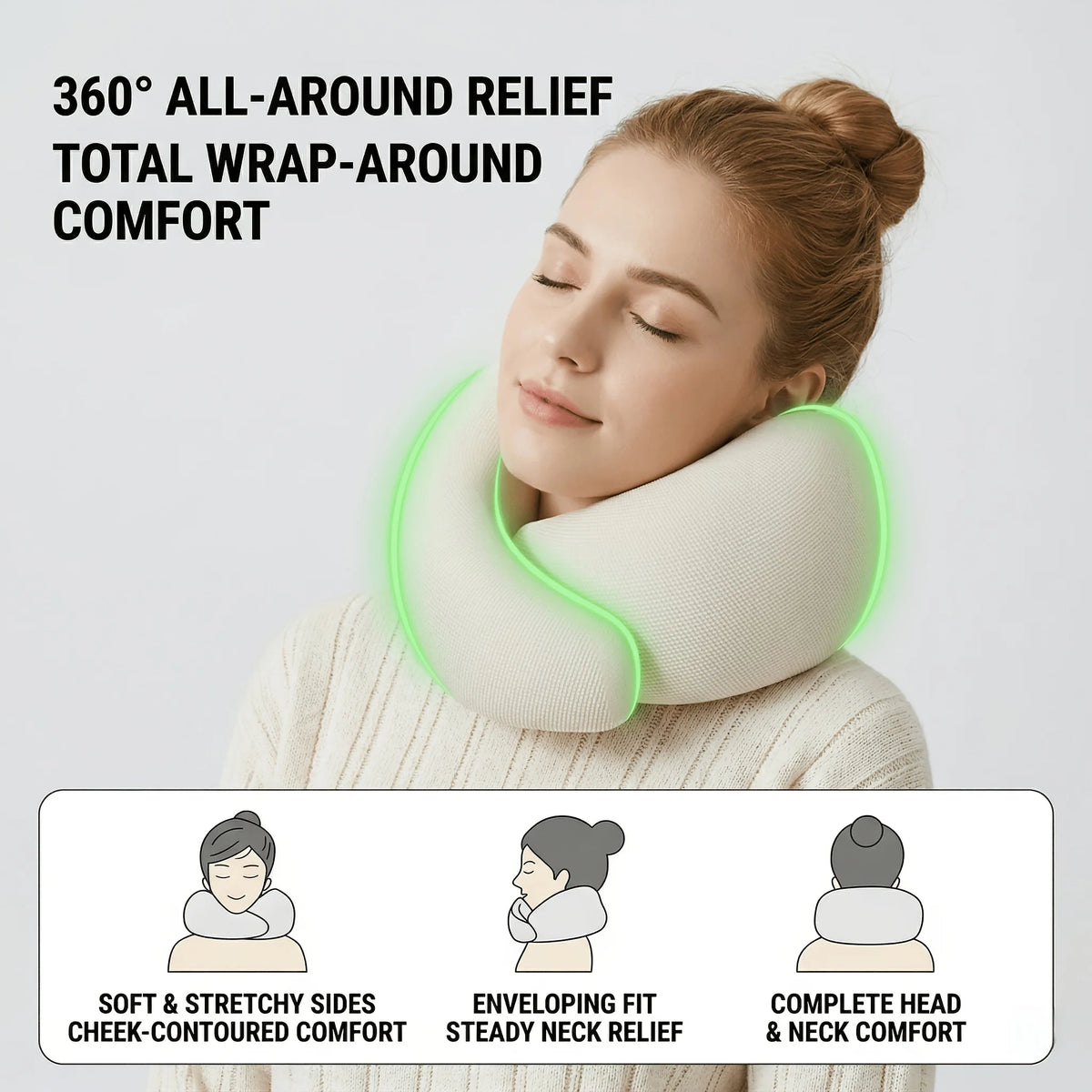 U-Shaped Memory Foam Travel Neck Pillow with Storage Box Travel Neck Pillow Axl
