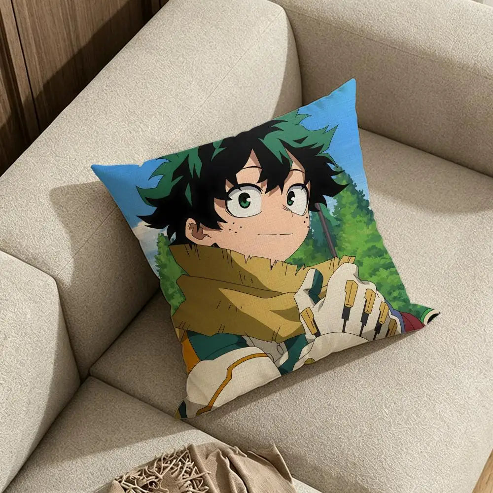 Anime Izuku Midoriya Linen Cushion Cover | Sofa & Bedroom Decor Decorative Cushion Cover Axl