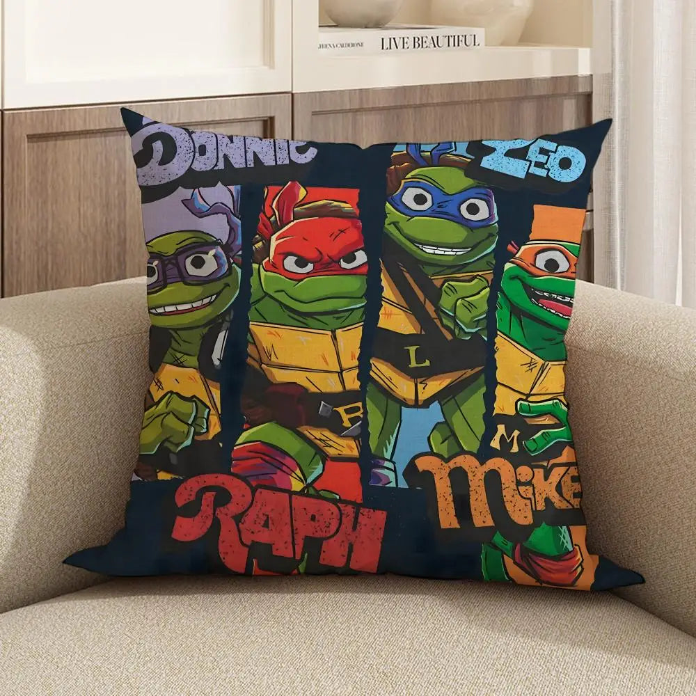 Ninja Turtles Linen Cushion Cover – Sofa, Bed & Chair Décor Decorative Cushion Cover Axl White2 40X40cm