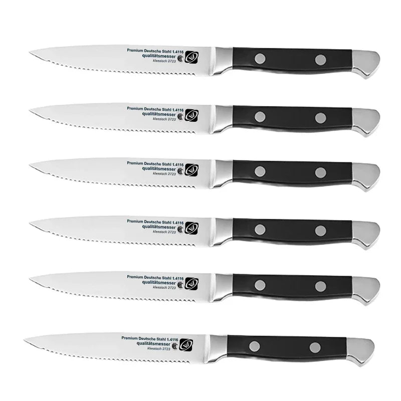 Stainless Steel Serrated Steak Knife & Fork Set – 1–8 Pieces Steak Knife Set Axl Steak knife 6pcs