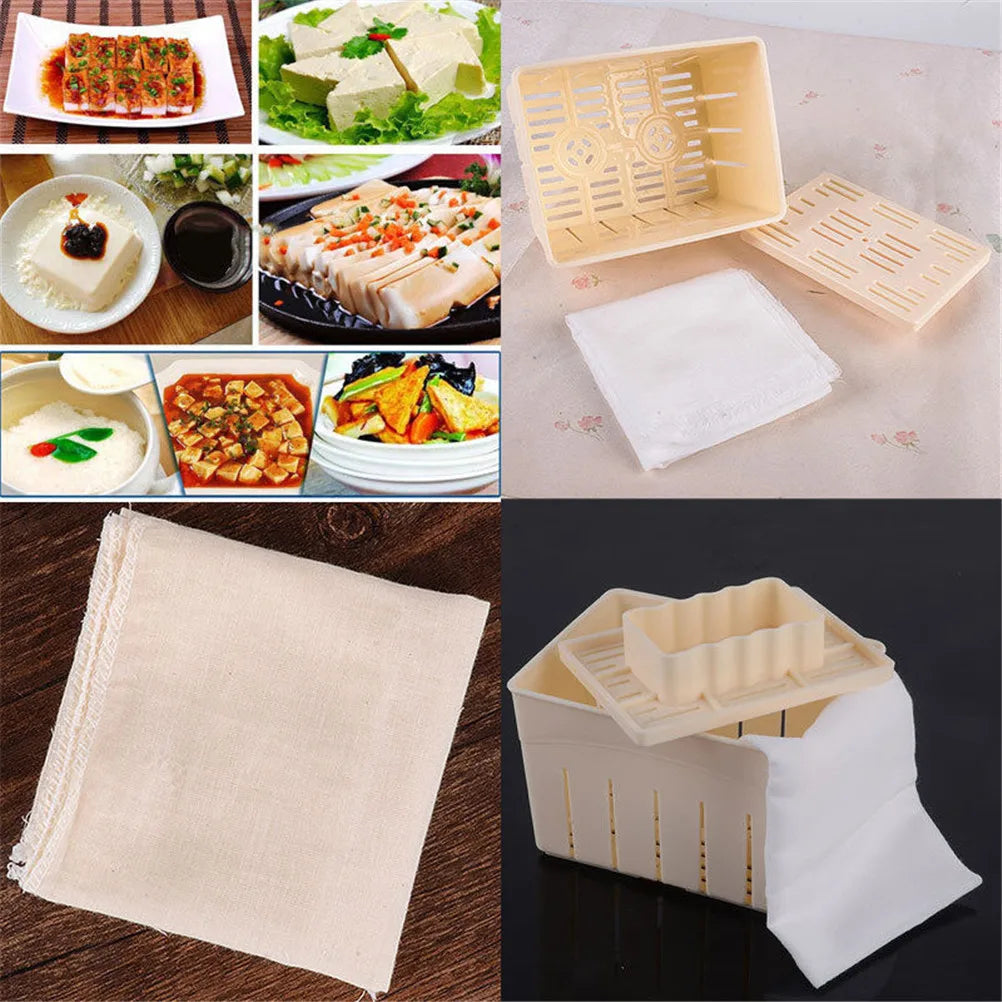 Tofu Maker Press Mold Kit with Cheesecloth – DIY Soy Mould Tofu Press Mold Kit Axl