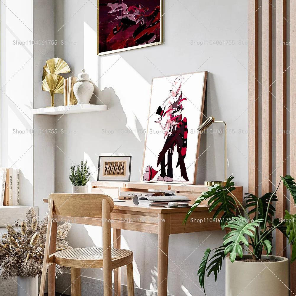 Hazbin Hotel Angel Dust Alastor Waterproof Wall Poster Sticker Wall Art Poster Axl