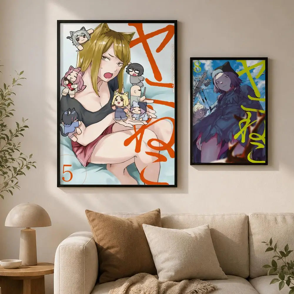 Yani Neko Peel-and-Stick PVC Wall Poster – HD Anime Art Wall Art Poster Axl