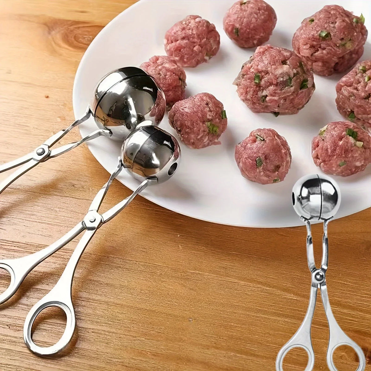 Stainless Steel Meatball Maker Scoop – Non-Stick Tongs Meatball Maker Scoop Axl