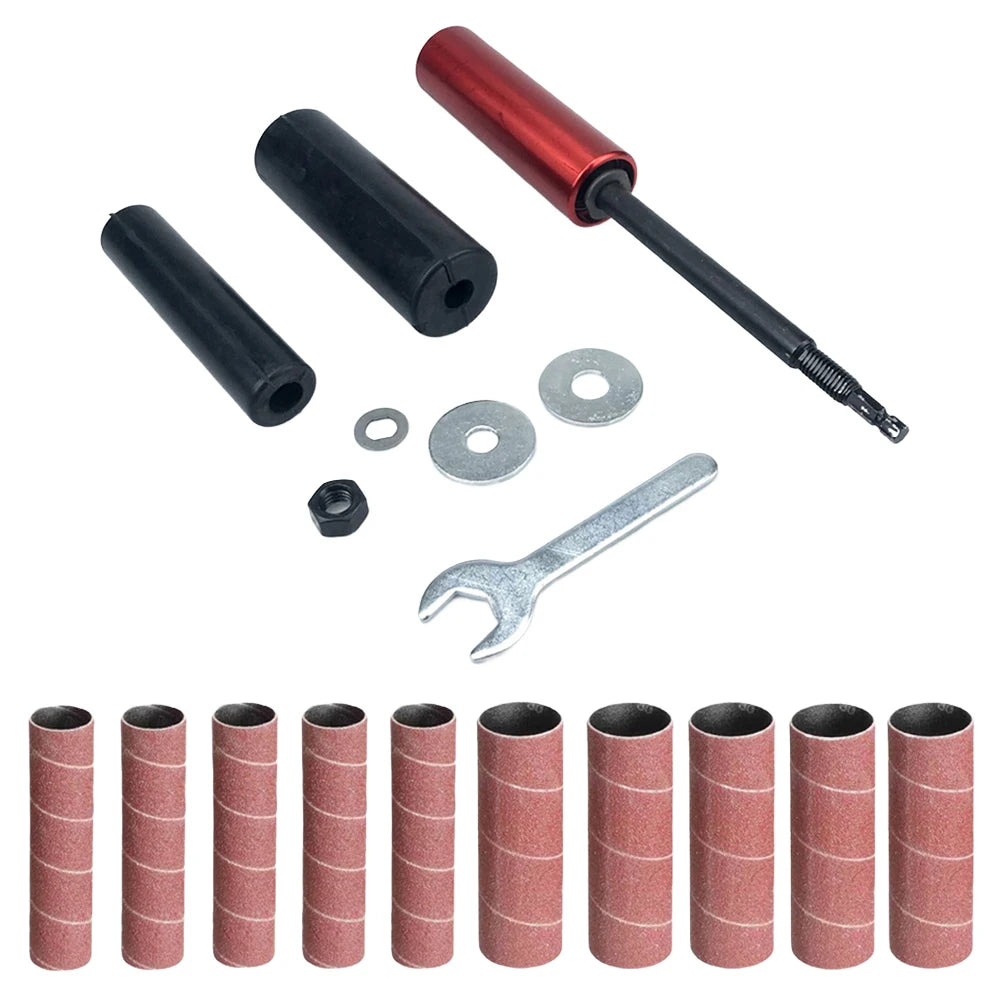 Rubber Drum Sanding Sleeves Kit for Drill – Wood Metal Glass Drum Sanding Kit Axl