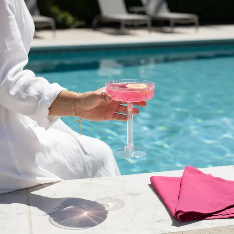 Disposable Martini Glasses 10-Pack | Clear Plastic Coupe Flutes Disposable Party Glasses Axl