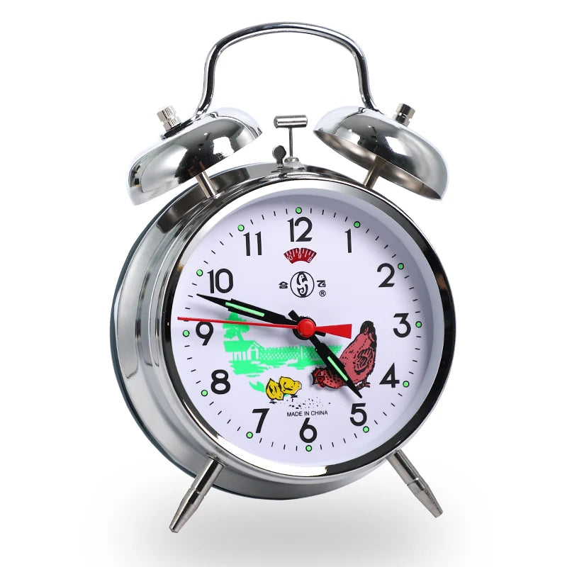 Vintage Mechanical Alarm Clock – Gold Retro Metal Desk Clock Mechanical Alarm Clock Axl