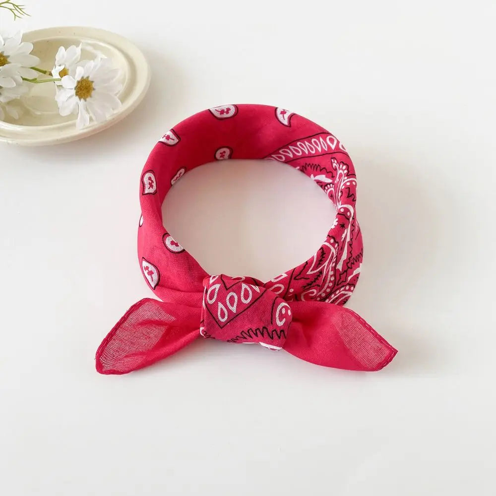 Women's Cashew Print Square Scarf – Cotton Hair Headband 50×50 Printed Square Scarf Axl style 4
