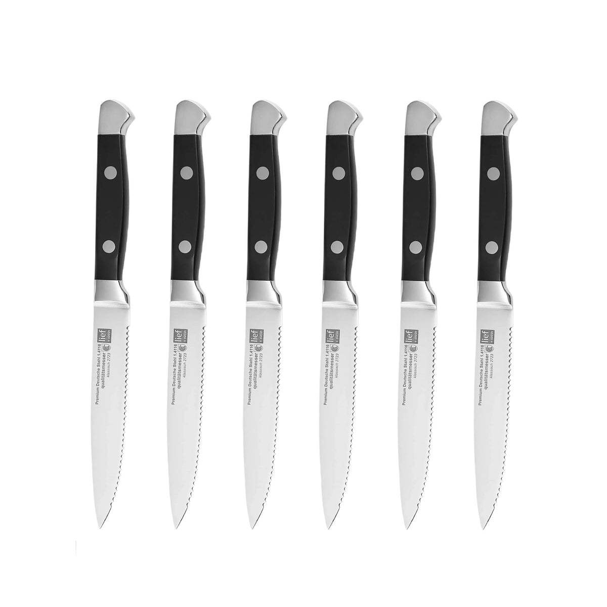 Classic Stainless Steel Steak Knife Set – Polished Handles Steak Knife Set Axl 6 Pc Knife Set