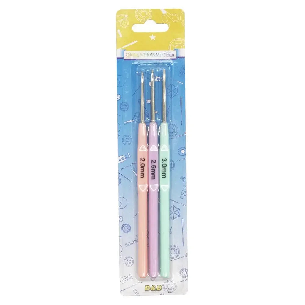 3-Piece Crochet Hook Set – Plastic Handle Knitting Needles Crochet Hook Set Axl 3pcs set