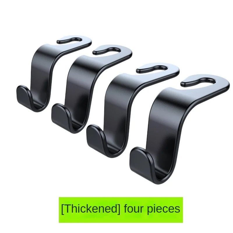 Car Headrest Hook Organizer – Universal Back Seat Hanger 1/2/4 Pcs Car Seat Hook Axl black 4PC