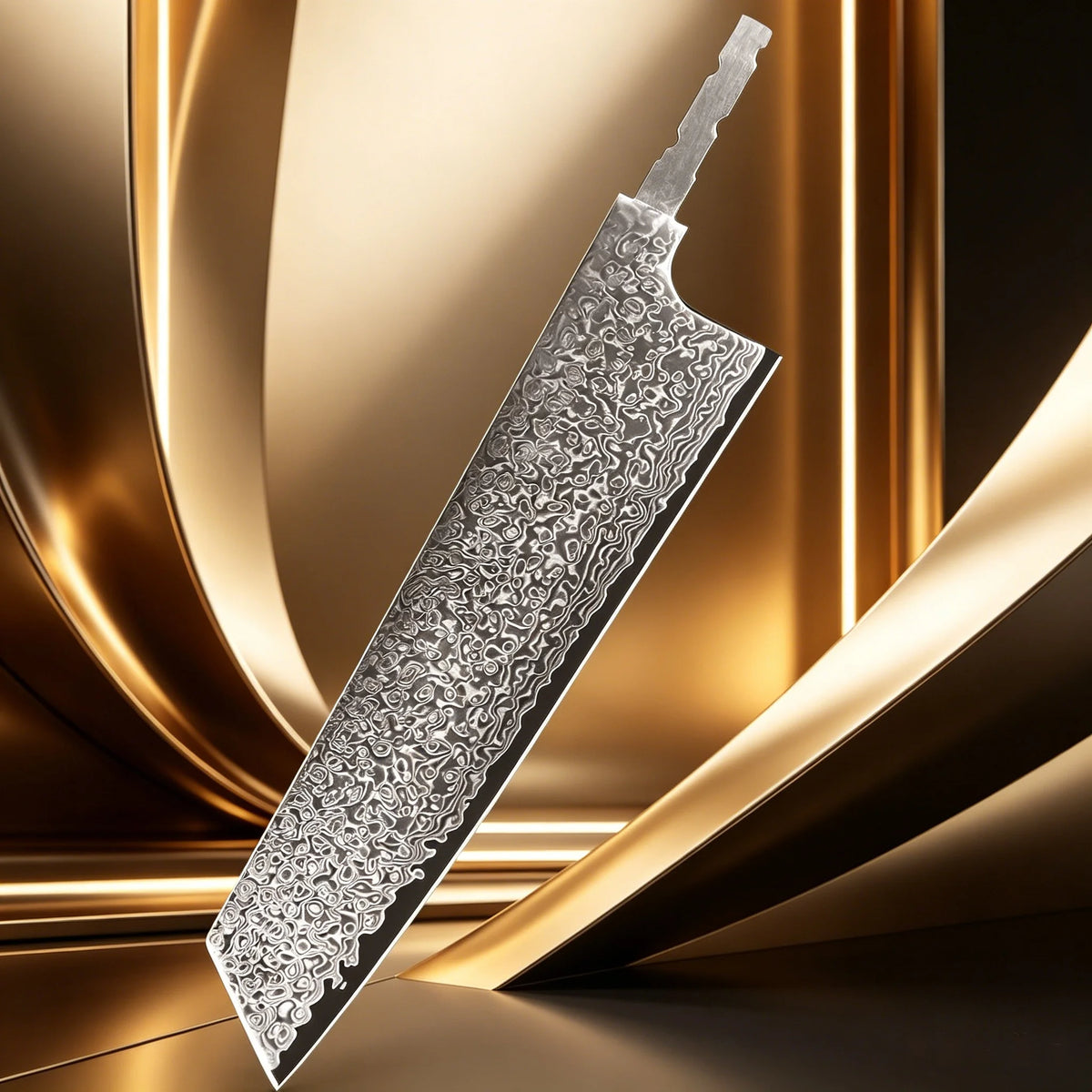 Damascus Steel Kiritsuke Blade Blank – DIY Knife Making Knife Blade Blank Axl Kiritsuke Blade