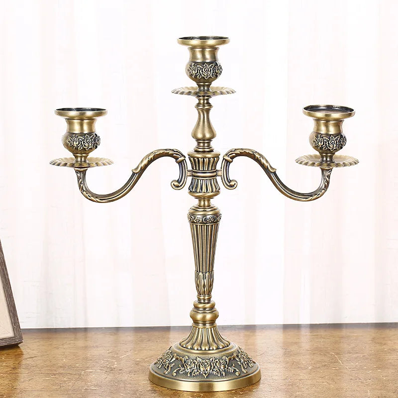 Silver Gold Multi-Arm Metal Candelabra – 3 & 5 Arm Candle Holder Metal Candelabra Axl Bronze 3 Arm