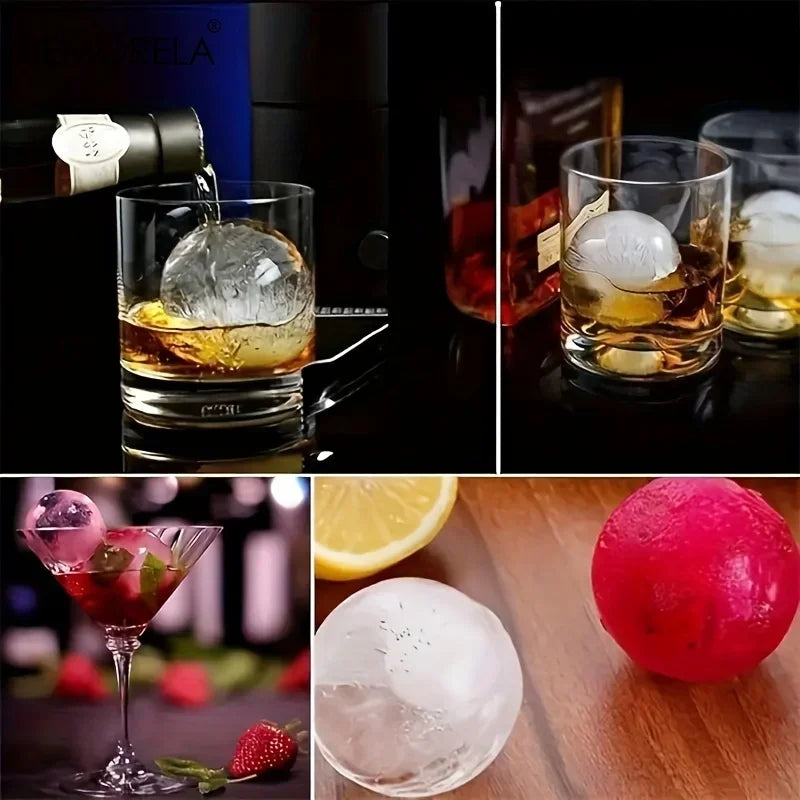 KEMORELA Silicone Ball Ice Mold – Easy-Release Whiskey Ice Tray Ice Ball Mold Axl