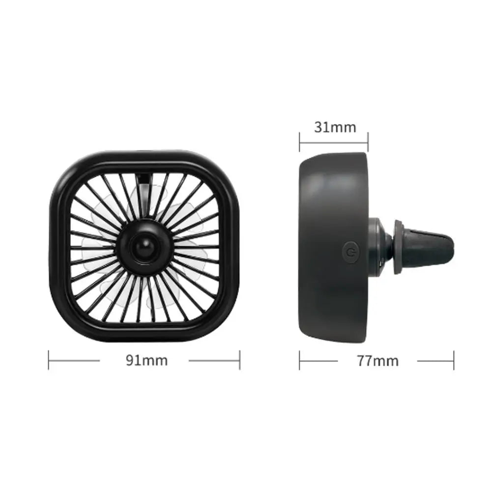 Mini USB Car Vent Fan – 3-Speed Clip-On with LED Light Car Vent Fan Axl