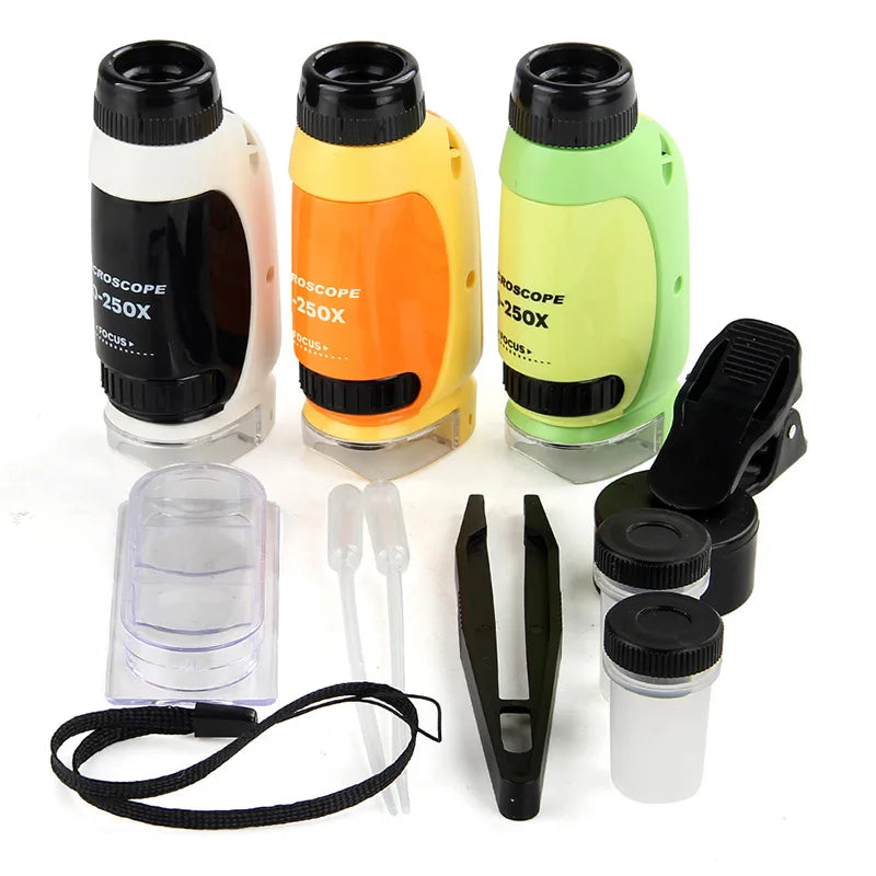 Kids Portable Mini Handheld Microscope – 500X Science Toy Kids Science Microscope Axl