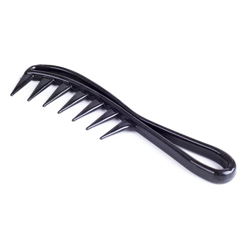 Wide-Tooth Scalp Massage Comb – Men's Black Plastic Hair Comb Hair Comb Axl black