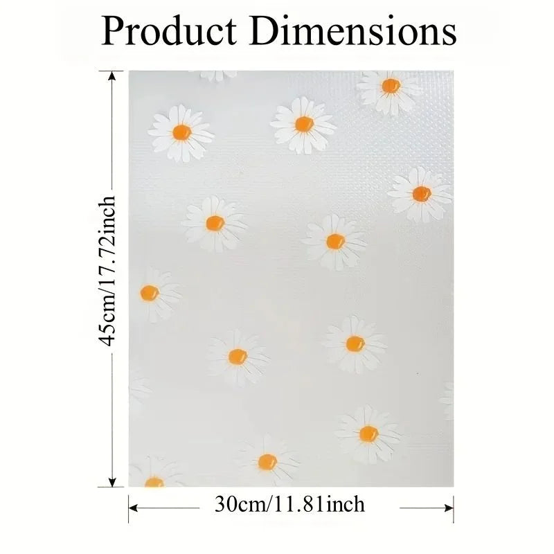 5-Pack EVA Fridge Liners – Daisy Washable Anti-Slip Shelf Mats Refrigerator Shelf Liner Axl