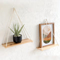 Boho 2-Piece Floating Wood Wall Shelves for Plants & Decor Floating Wall Shelves Axl Natural