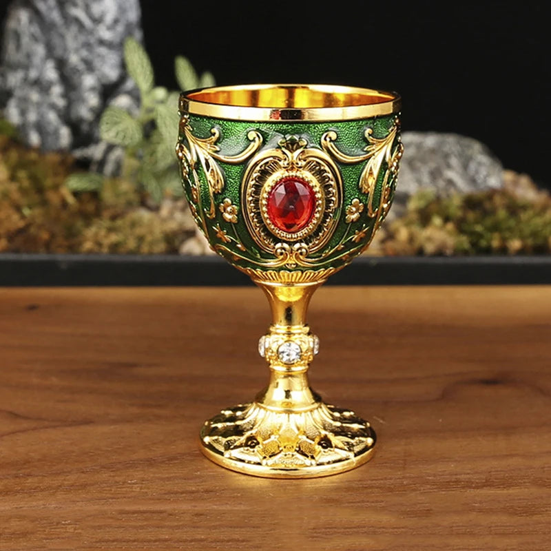 Embossed Metal Chalice Goblet – Vintage Wine & Bar Cup Metal Chalice Goblet Axl A4