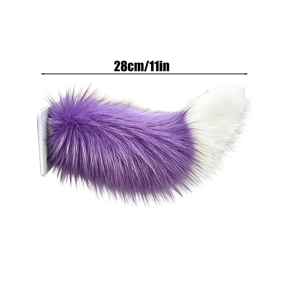 Remote Control Wagging Car Tail – Rechargeable Plush Decor Car Exterior Ornament Axl Purple