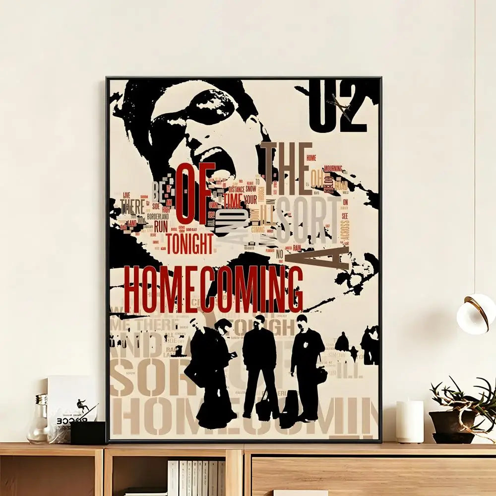 U2 Rock Band HD Wall Poster – Waterproof Self-Adhesive Decor Wall Art Poster Axl
