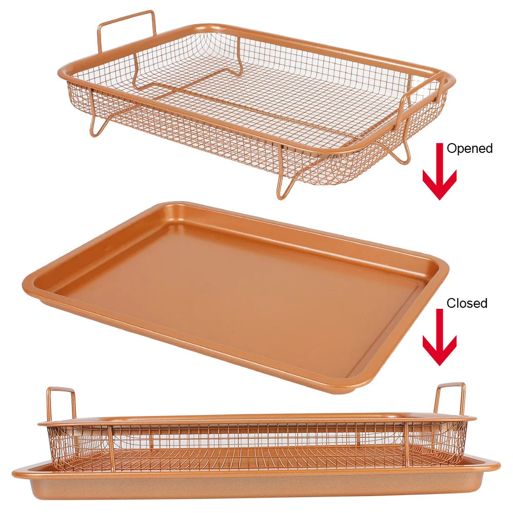 Stainless Steel Mesh Baking Tray & Basket for Oven Air Fryer Mesh Baking Tray Set Axl